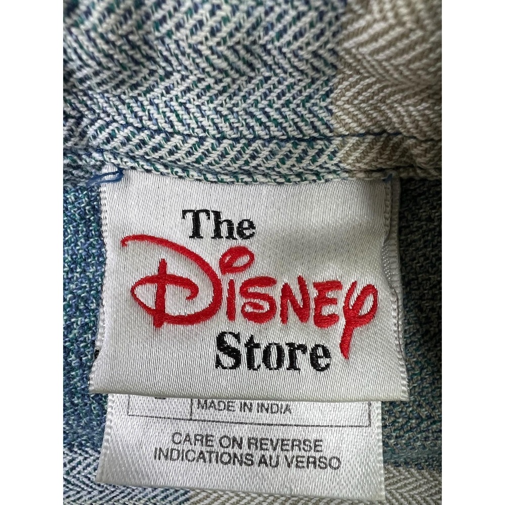 The Disney Store Tigger Shirt Mens Large Blue Plaid Button Up Embroidered Pooh - Picture 5 of 9